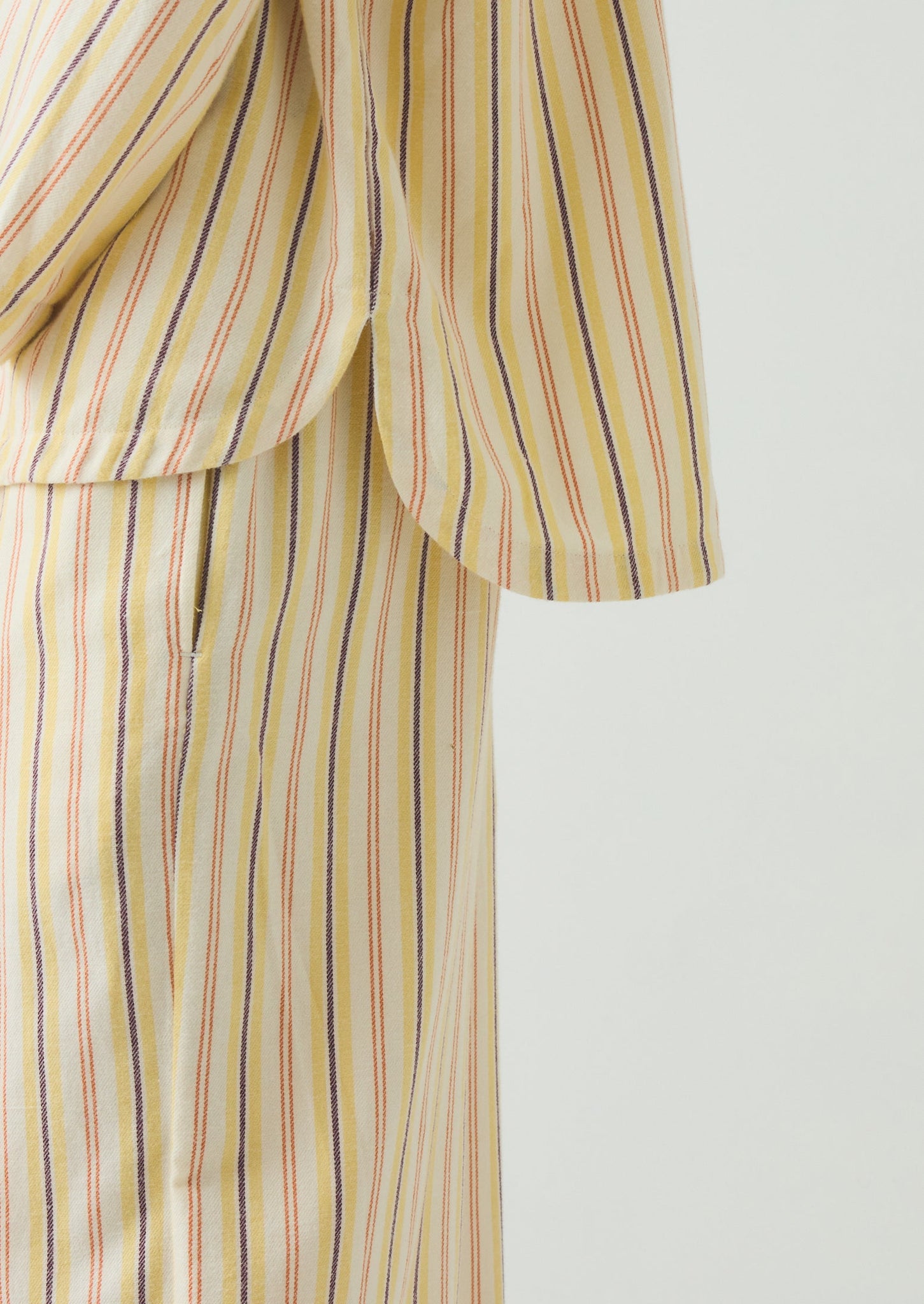 Deco Stripe Flannel Pajamas | Ecru/Corn