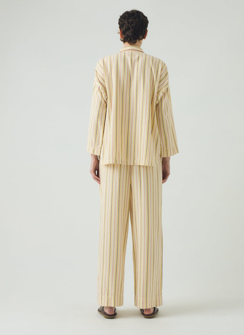 Deco Stripe Flannel Pajamas | Ecru/Corn