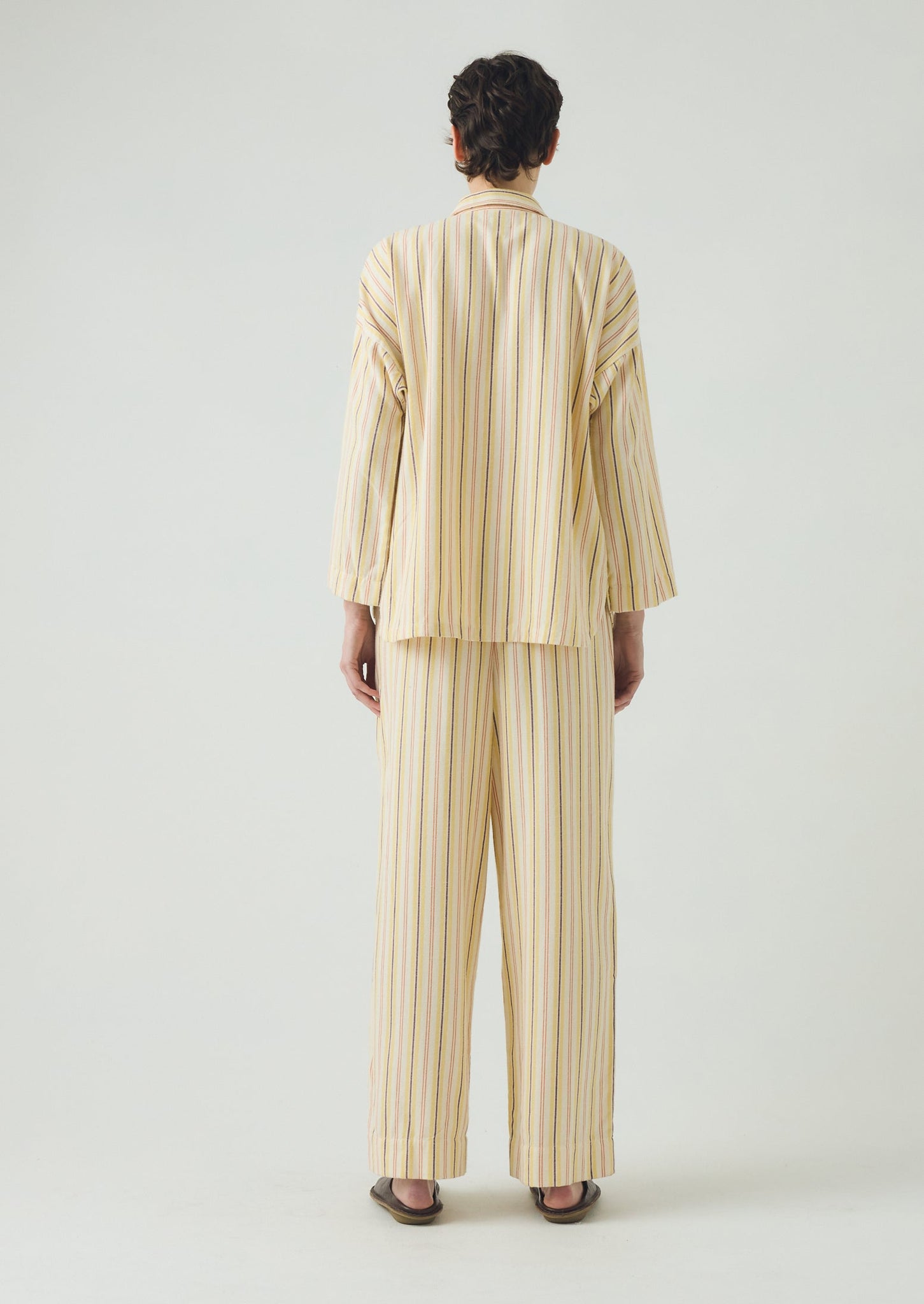 Deco Stripe Flannel Pajamas | Ecru/Corn