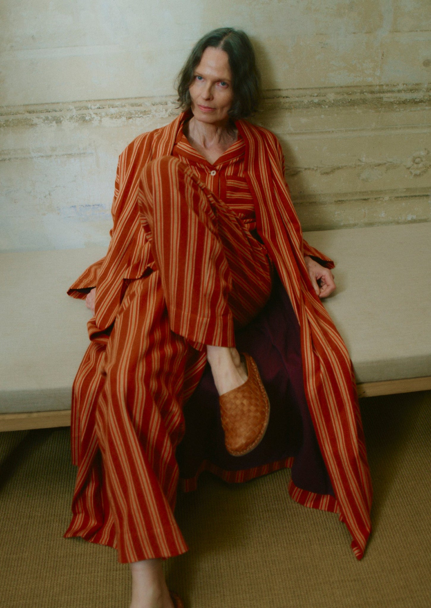 Forte Stripe Flannel Pajamas | Auburn/Nasturtium