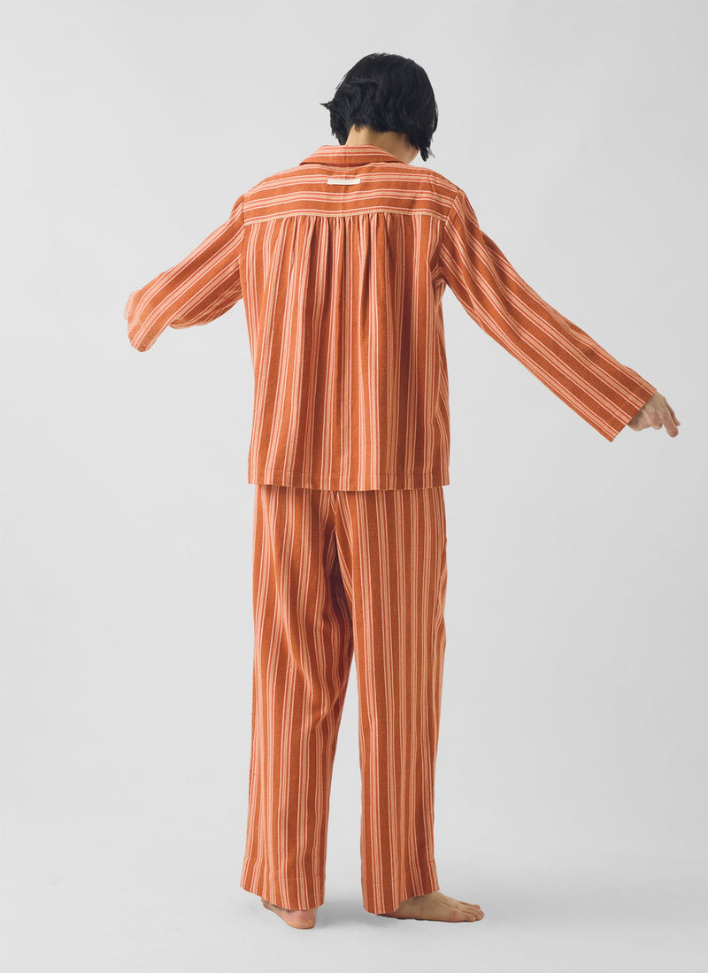 Forte Stripe Flannel Pajamas | Auburn/Nasturtium