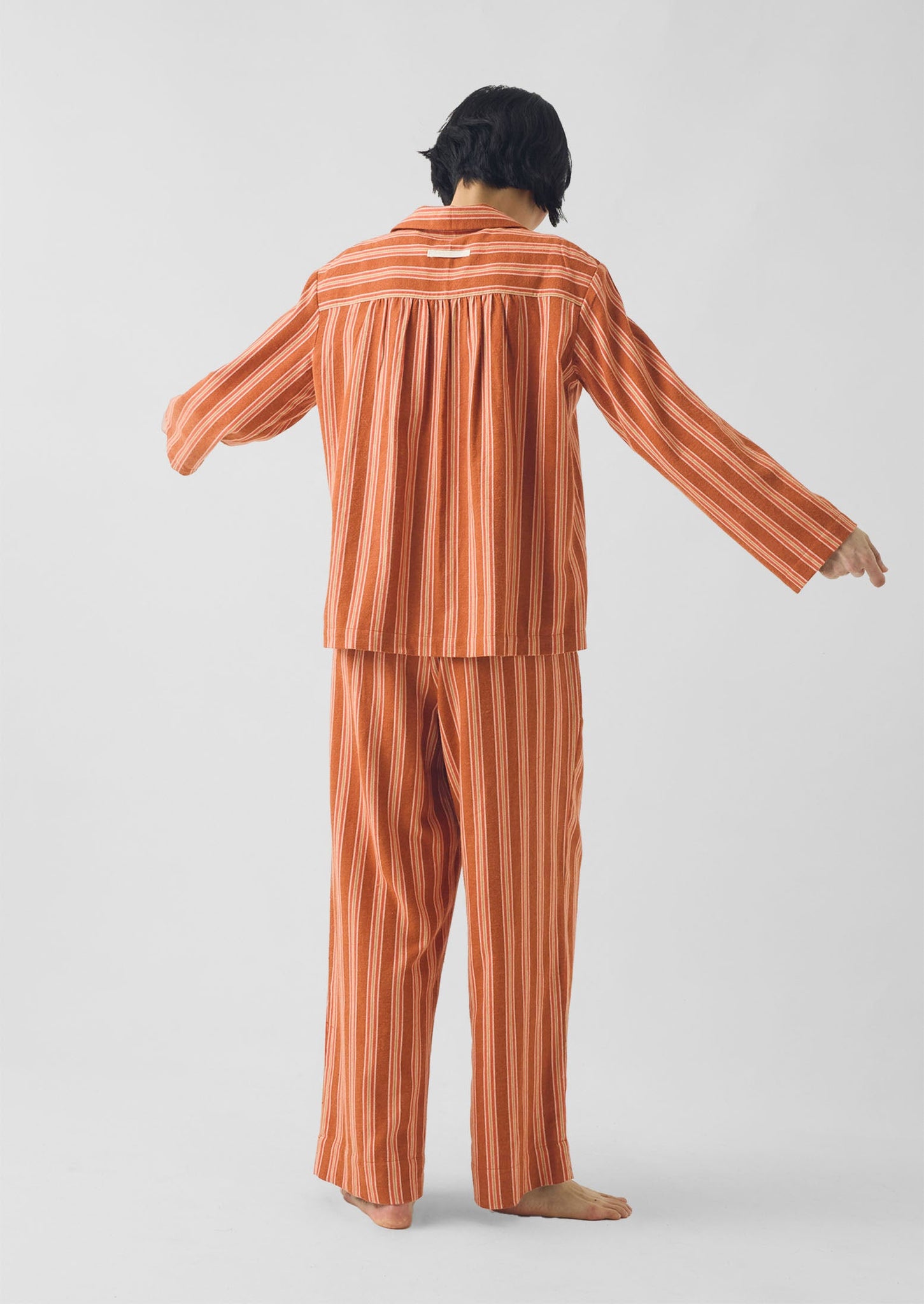 Forte Stripe Flannel Pajamas | Auburn/Nasturtium