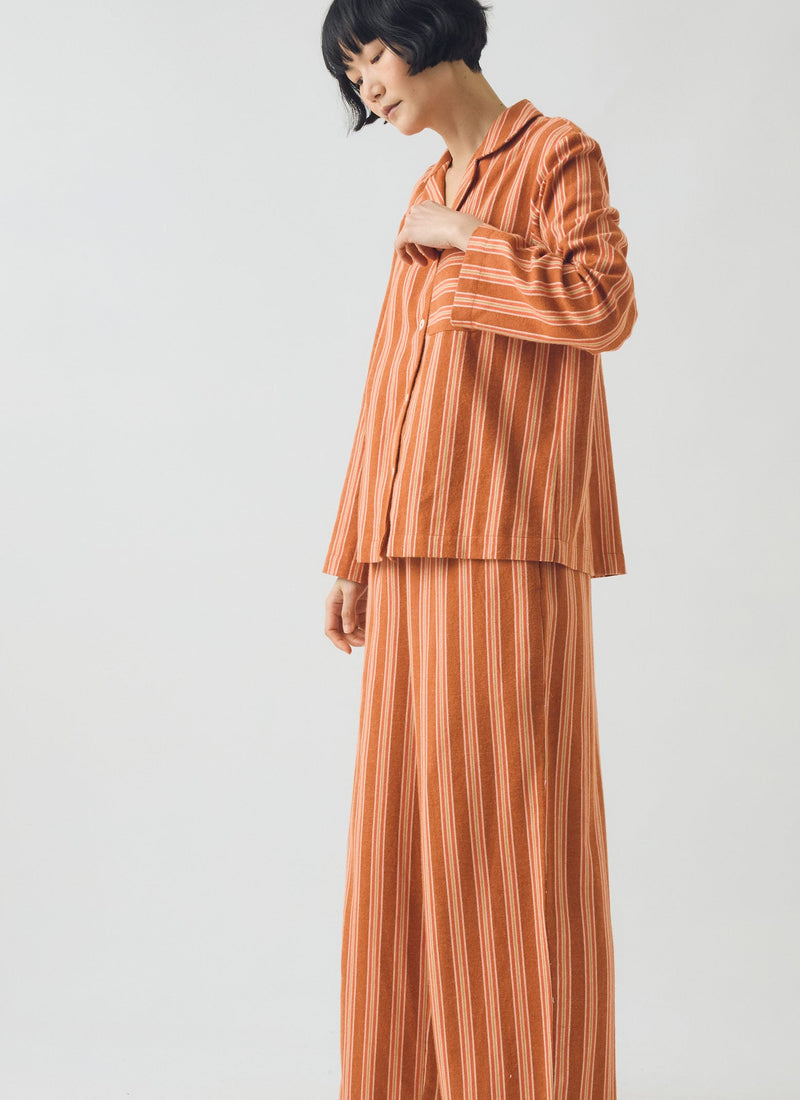 Forte Stripe Flannel Pajamas | Auburn/Nasturtium