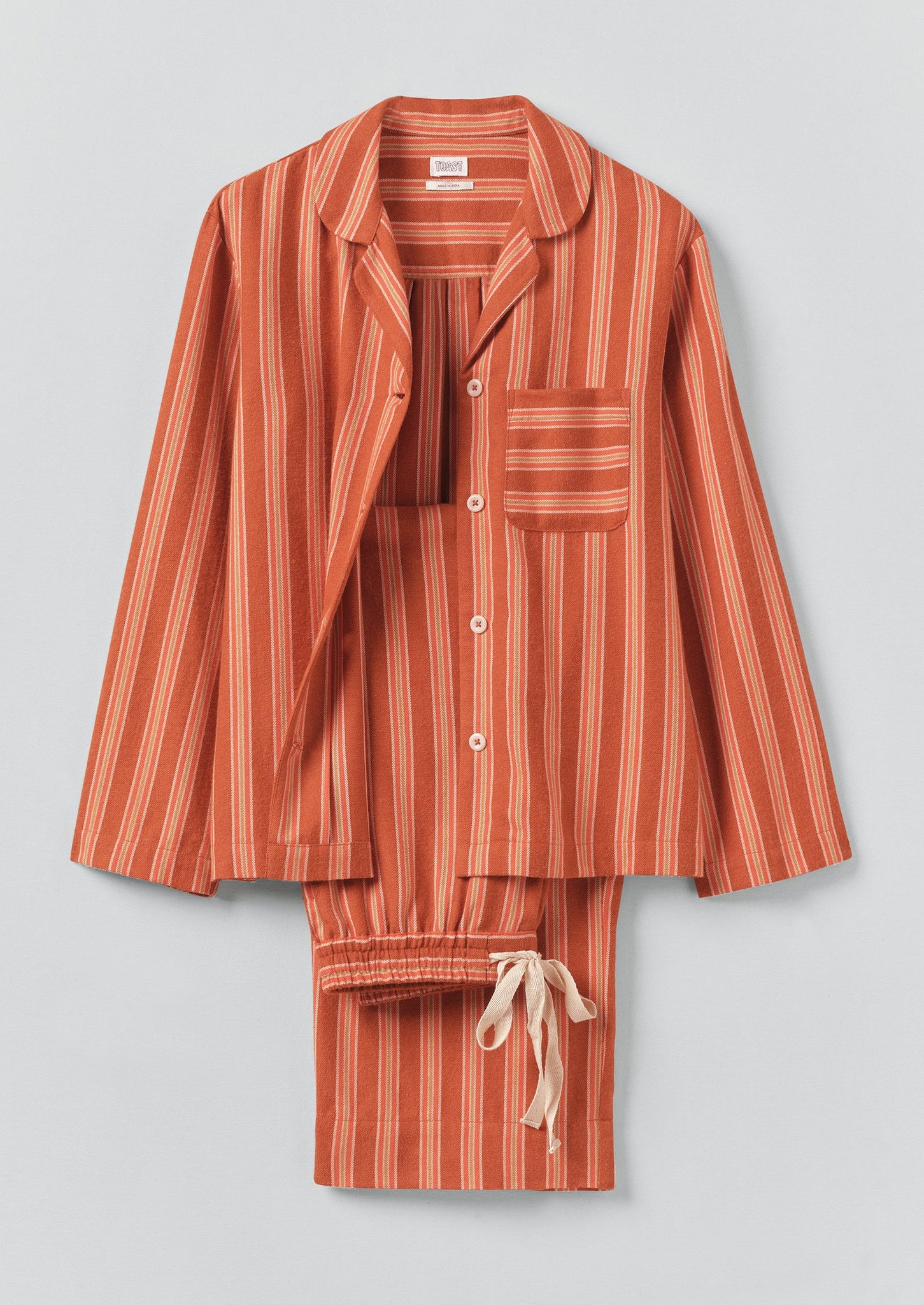 Forte Stripe Flannel Pajamas | Auburn/Nasturtium