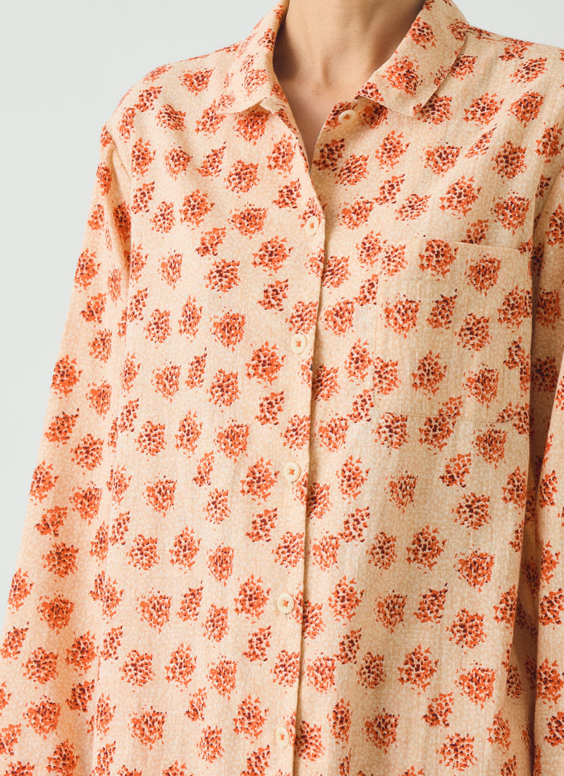 Bloom Print Cotton Pajamas | Sand/Multi