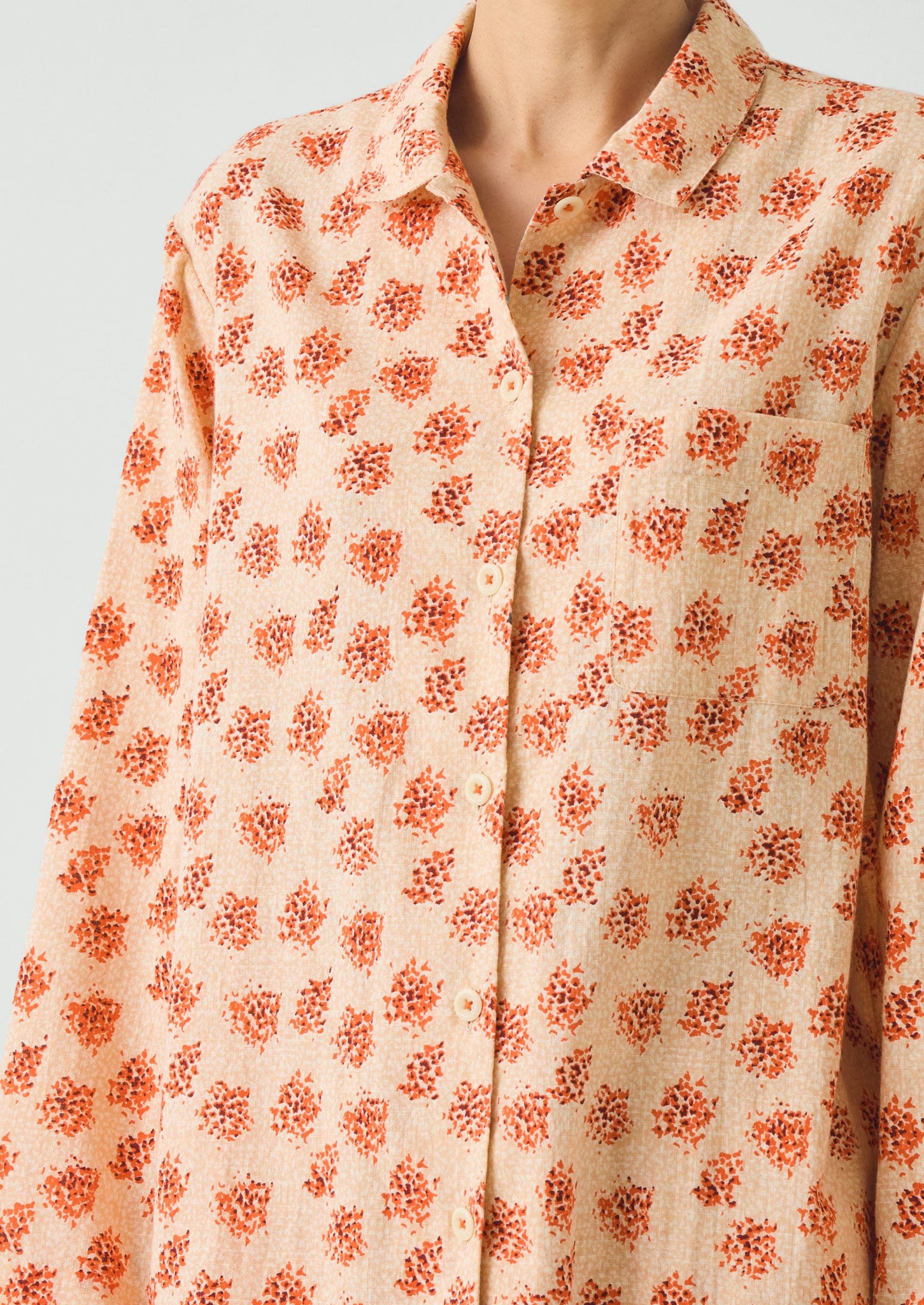 Bloom Print Cotton Pajamas | Sand/Multi