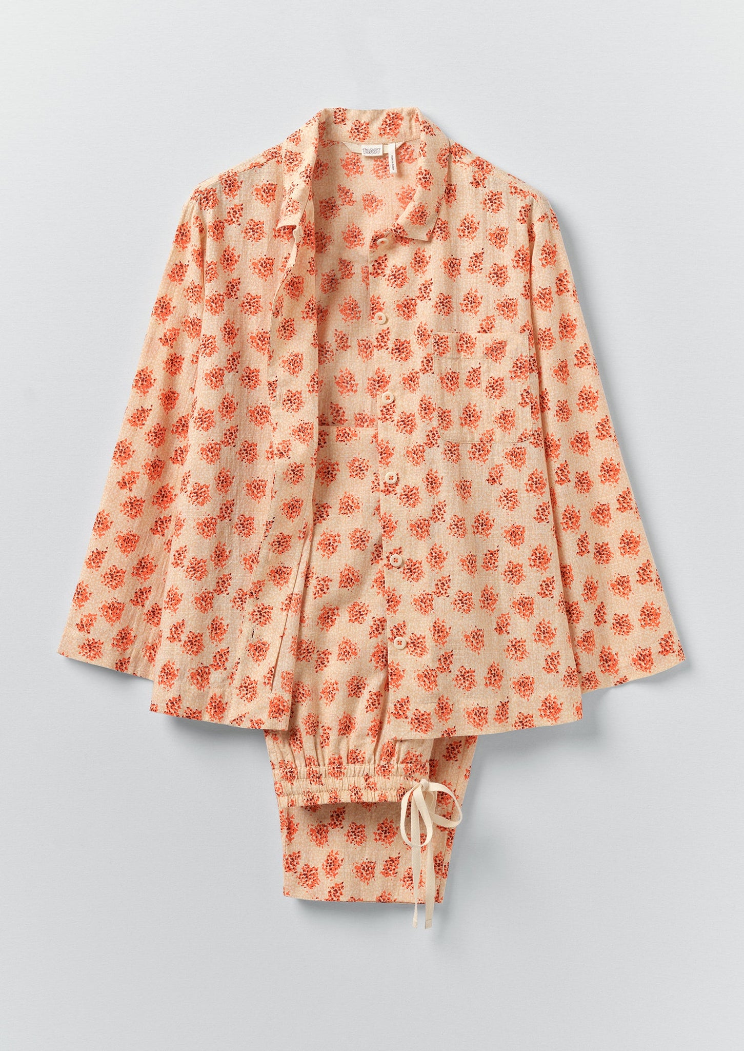 Bloom Print Cotton Pajamas | Sand/Multi
