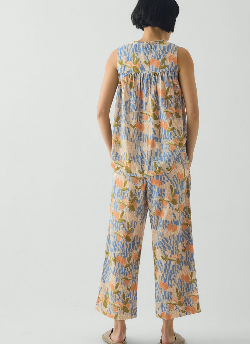 Picnic Print Cotton Pajamas | Ecru/Multi