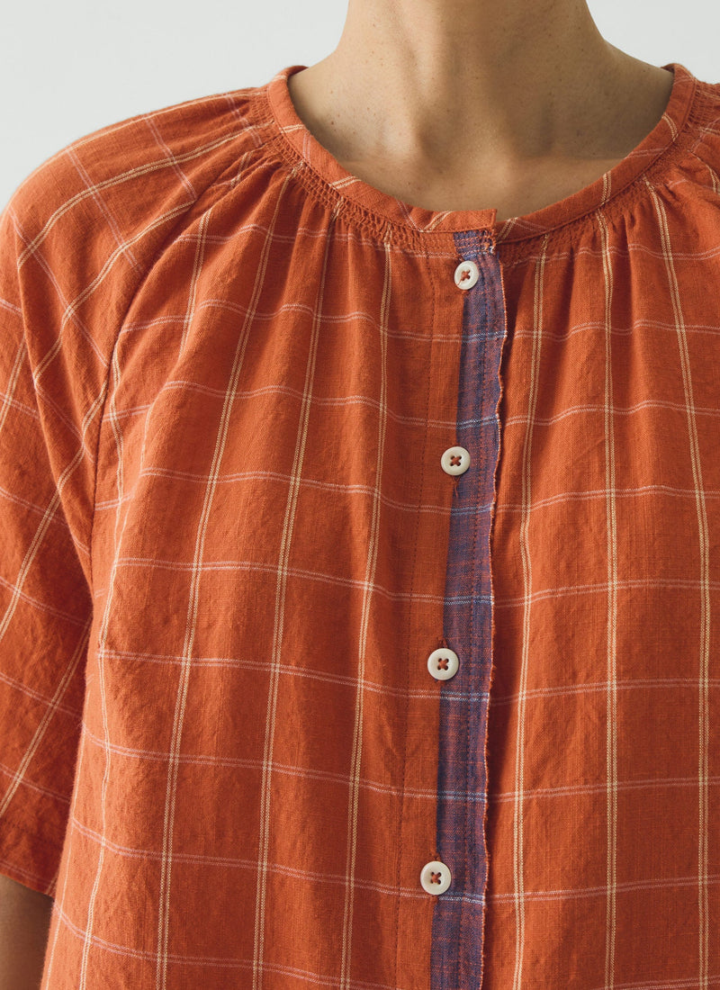Bistrot Check Cotton Pajamas | Papaya