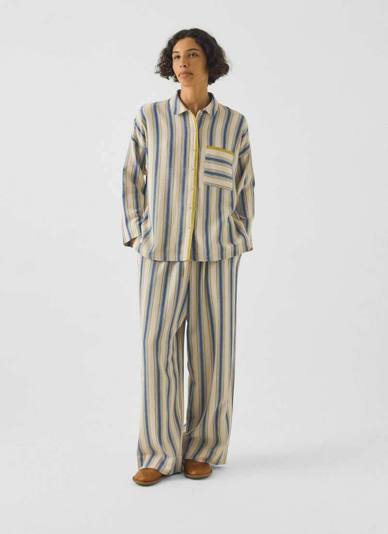 Solstice Stripe Flannel Pajamas | Midnight/Gooseberry