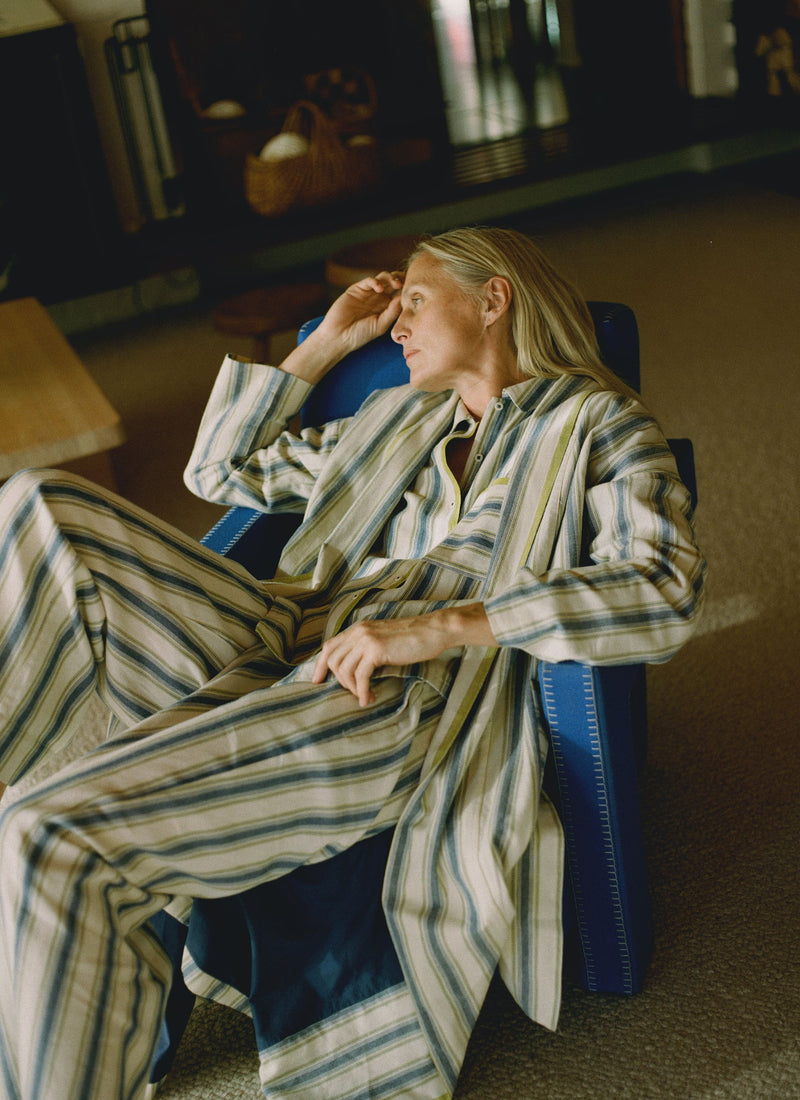 Solstice Stripe Flannel Pajamas | Midnight/Gooseberry