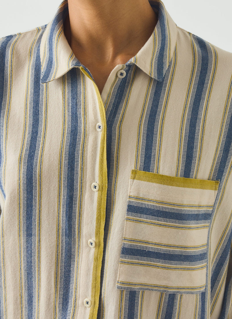 Solstice Stripe Flannel Pajamas | Midnight/Gooseberry