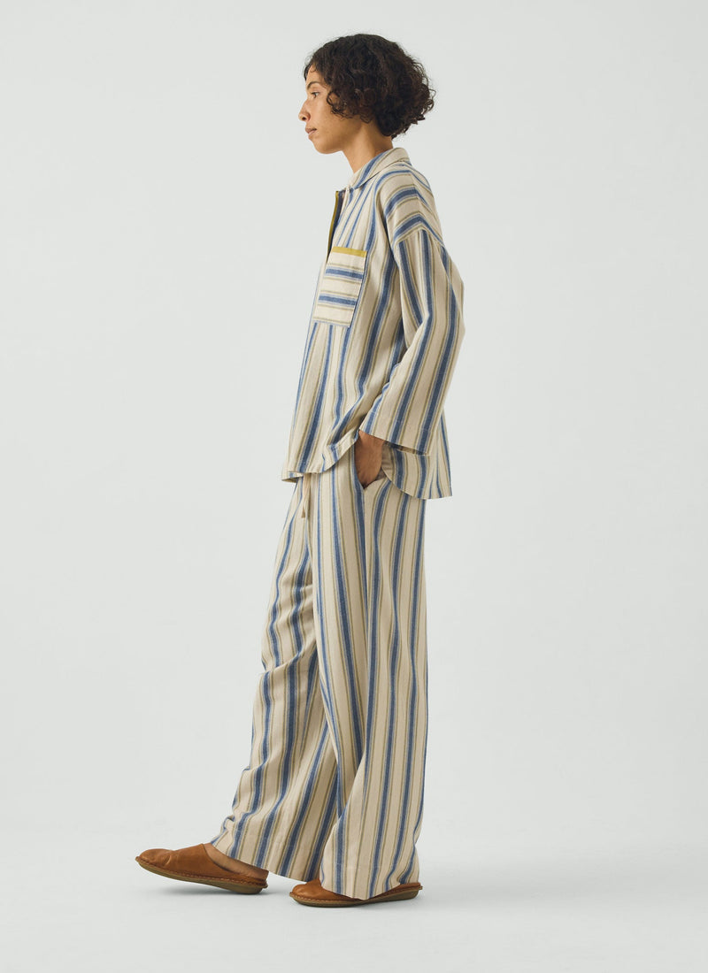 Solstice Stripe Flannel Pajamas | Midnight/Gooseberry