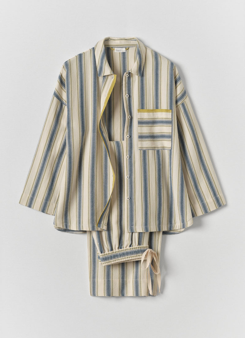 Solstice Stripe Flannel Pajamas | Midnight/Gooseberry