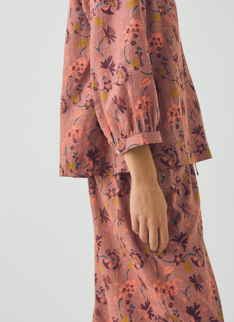 Meadow Floral Print Pajama Set | Antique Rose