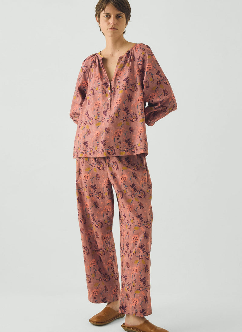 Meadow Floral Print Pajama Set | Antique Rose