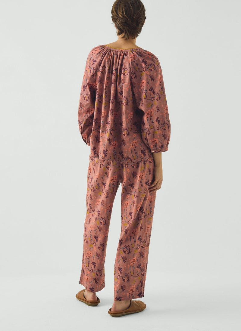 Meadow Floral Print Pajama Set | Antique Rose