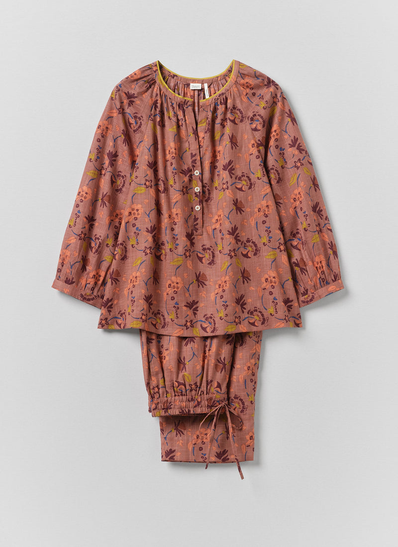 Meadow Floral Print Pajama Set | Antique Rose