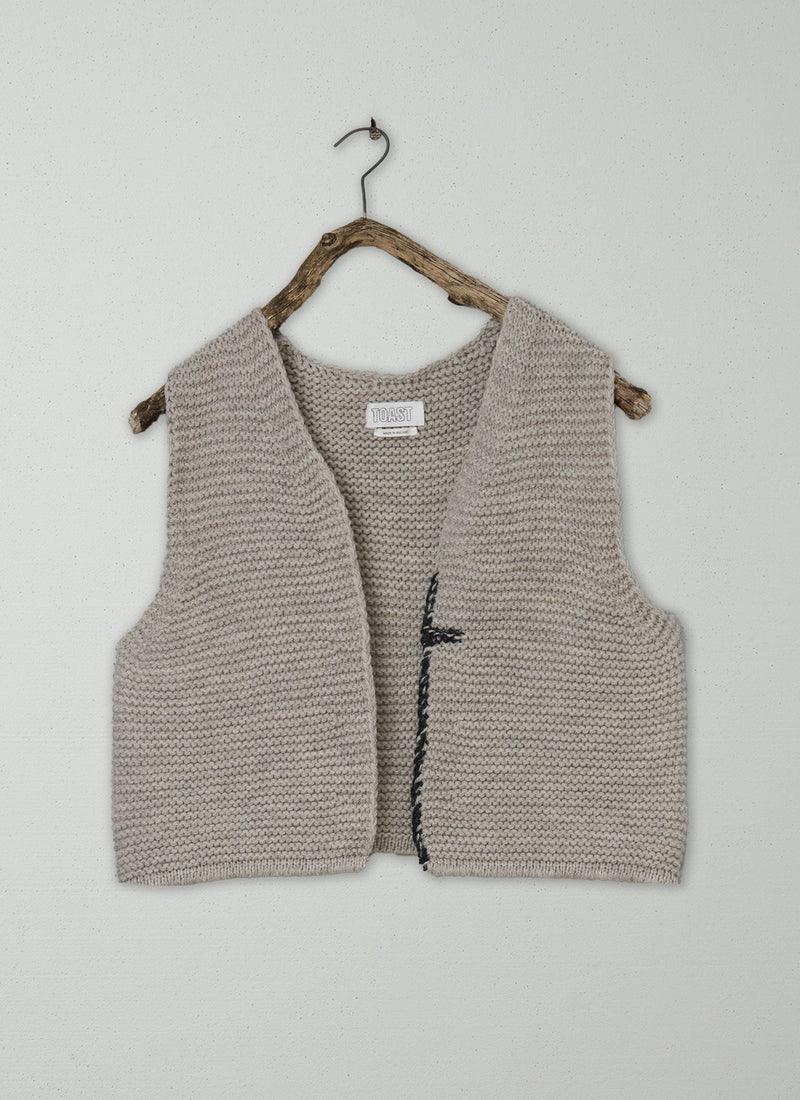 Renewed Textured Knit Gilet Size SM (43) | Harvest