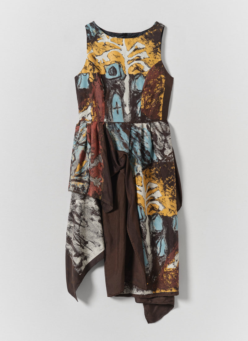 Renewed Draped Silk Top By Bethany Williams | Brown Multi