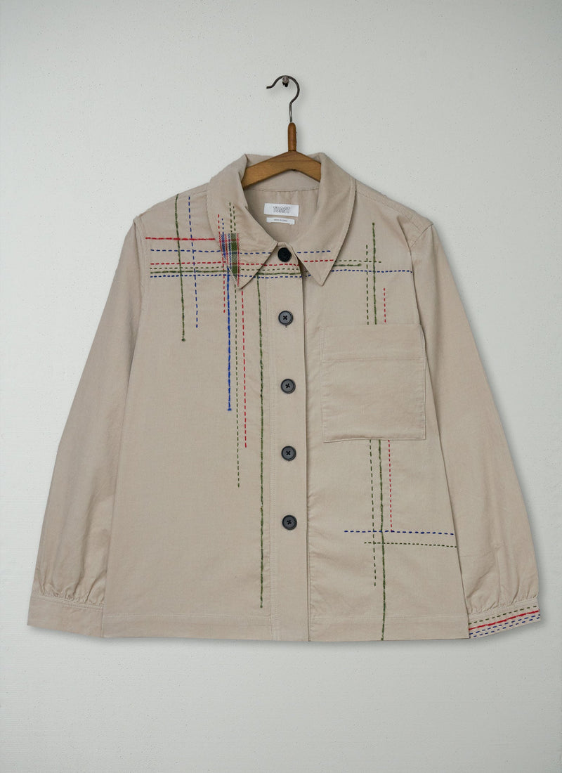 Renewed Patch Pocket Organic Cord Shirt Size 14 (070) | Moonstone