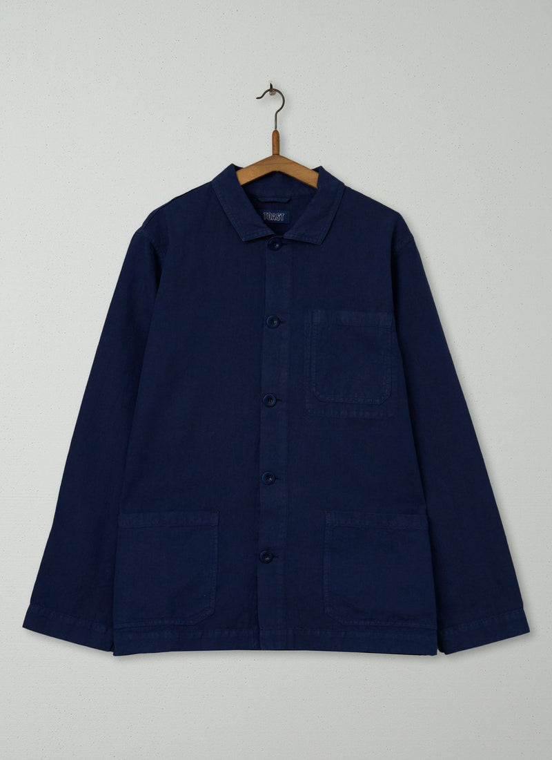 Reworn Mens Herringbone Jacket Size S (053) | Dark Indigo