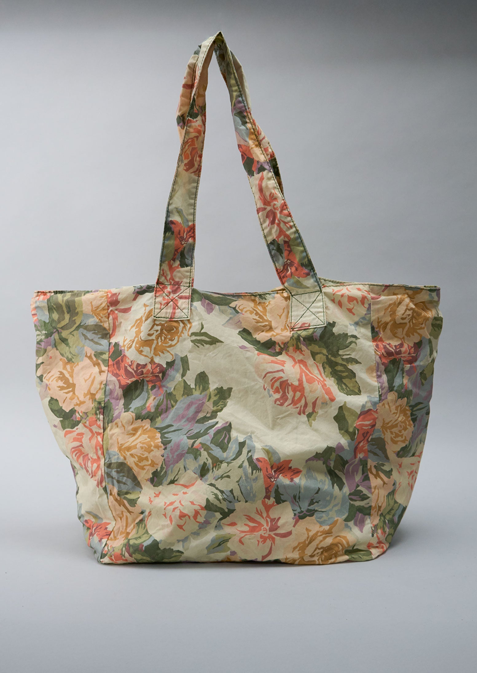 Reworn Waxed Cotton Tote Bag (049) | Multi
