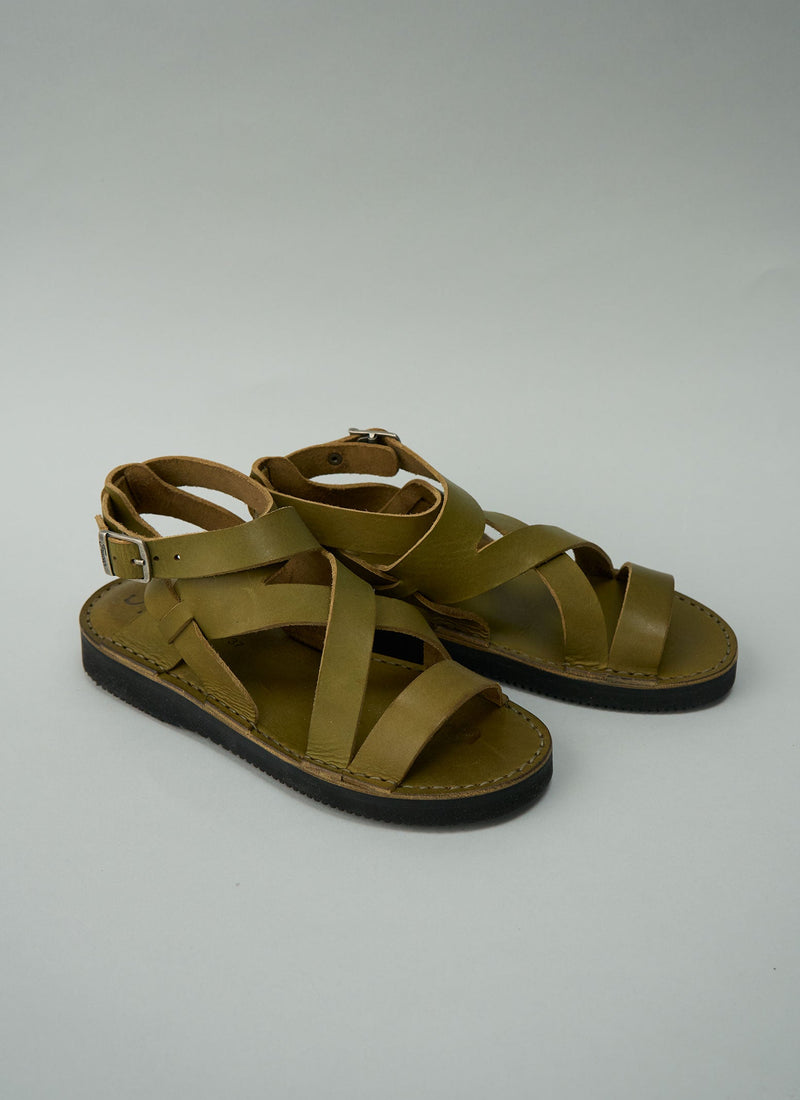Reworn Eve Sandals Size 37 (704) | Olive