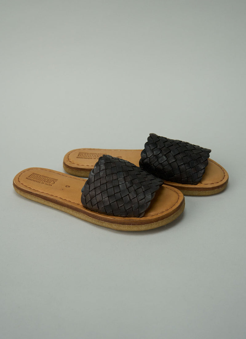 Reworn Mohinders Leather Sandals Size 38 (700) | Black