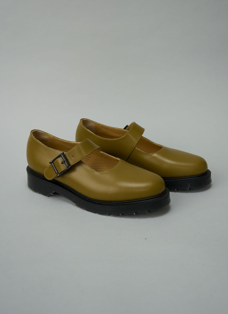 Reworn Solovair Mary Jane Shoes Size 4 (708) | Olive Oil
