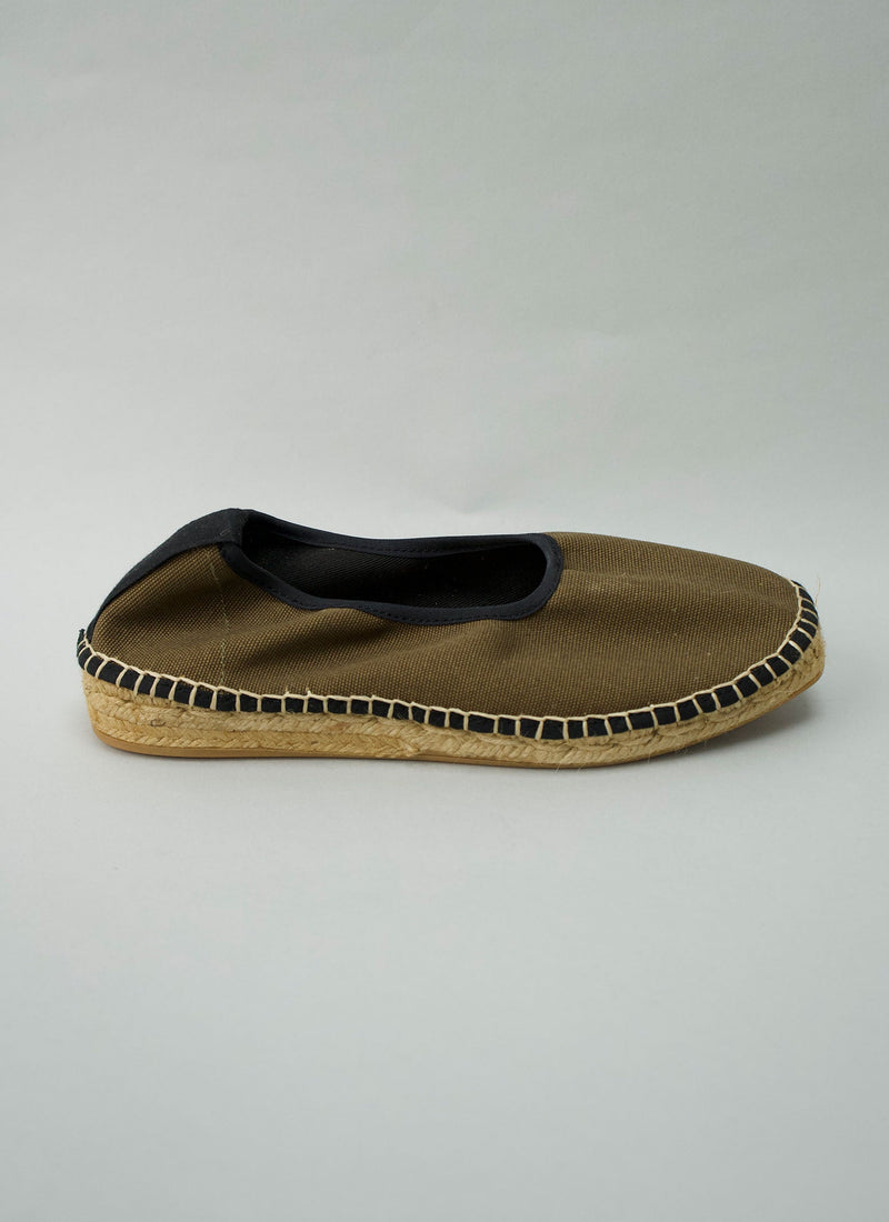Reworn Naguisa Cotton Espadrilles Size 38 (787) | Olive
