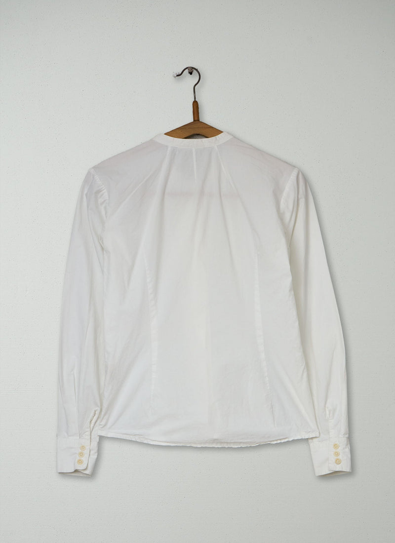 Reworn Grandad Collar Shirt Size 6 (1082) | White