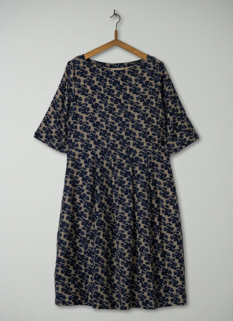 Reworn Painted Flower Wool Dress Size 12 (2139) | Multi