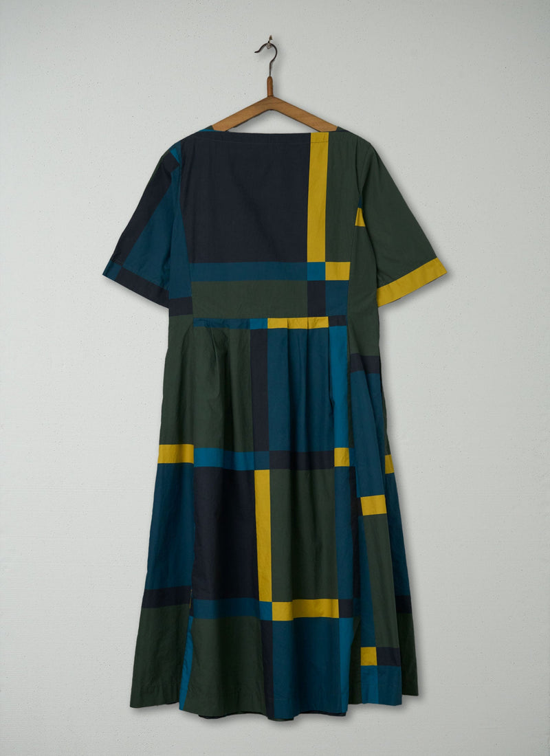 Reworn Large Check Poplin Dress Size 10 (2137) | Multi