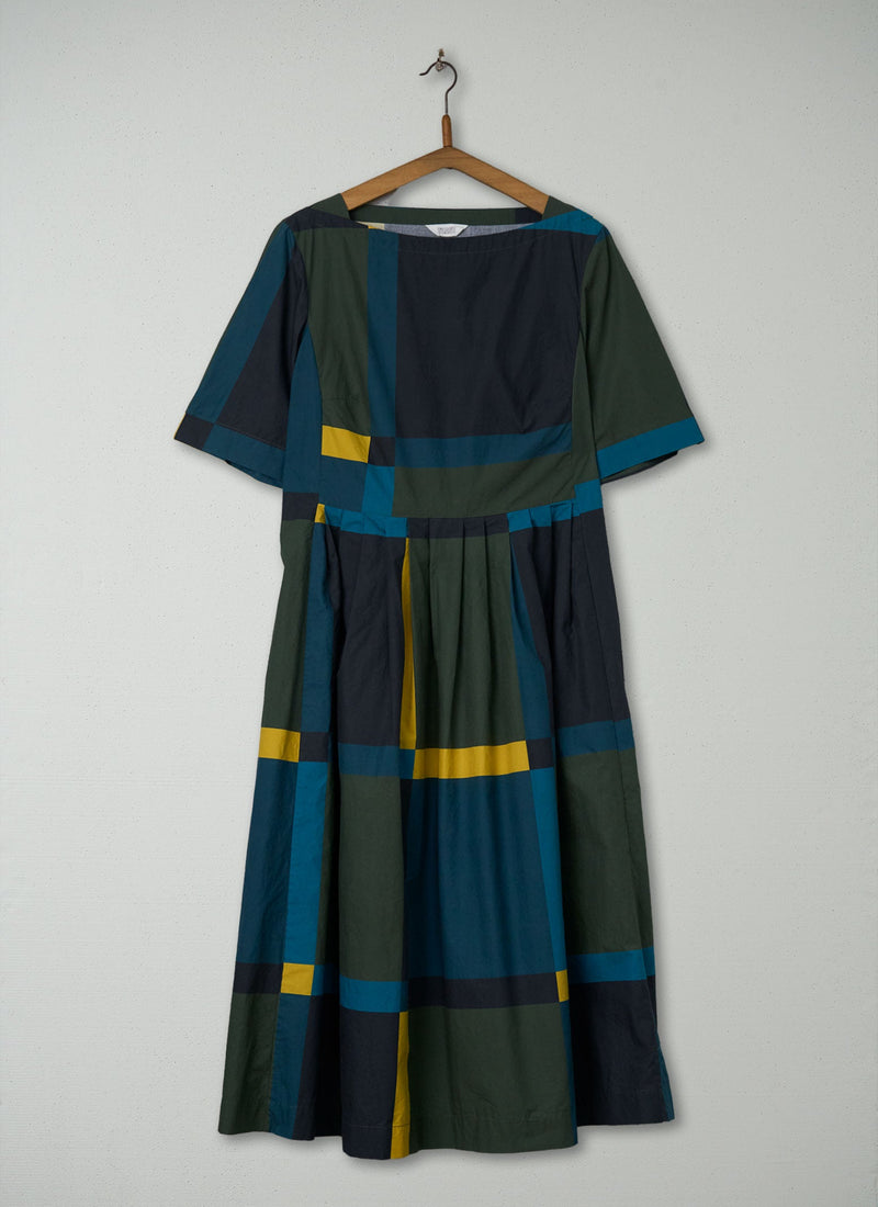 Reworn Large Check Poplin Dress Size 10 (2137) | Multi