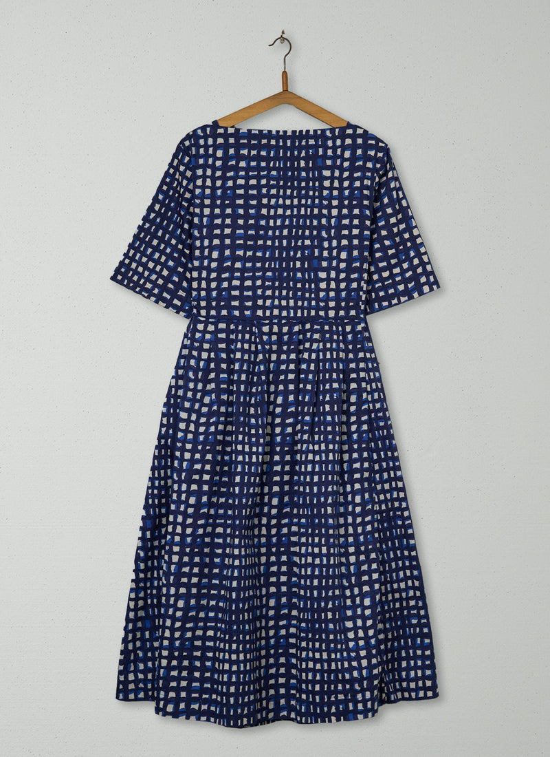 Reworn Anni Print Poplin Dress Size 14 (2226) | Multi