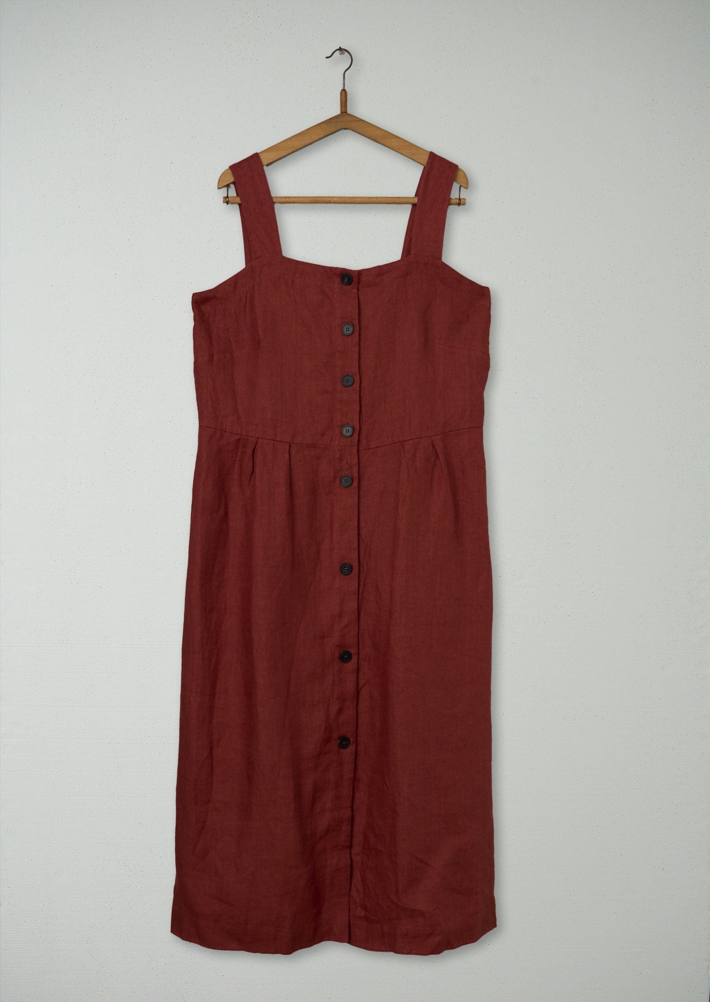 Reworn Linen Twill Sun Dress Size 18 (1001) | Raw Sienna