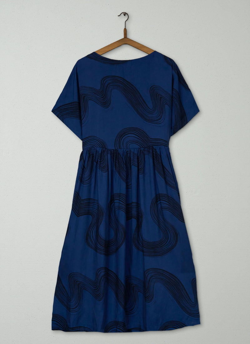 Reworn Print Drape Dress Size 14 (1939) | Multi