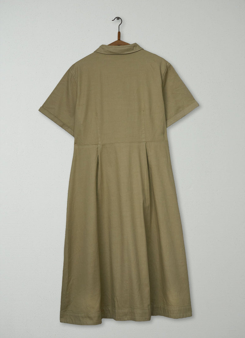 Reworn Cotton Twill Dress Size 16 (2220) | Stone