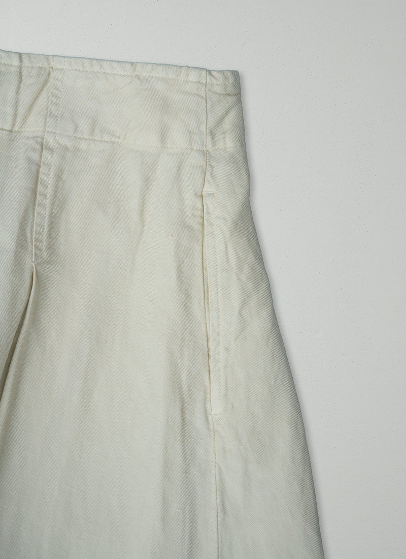 Reworn Cotton Linen Wrap Skirt Size 10 (348) | Parchment