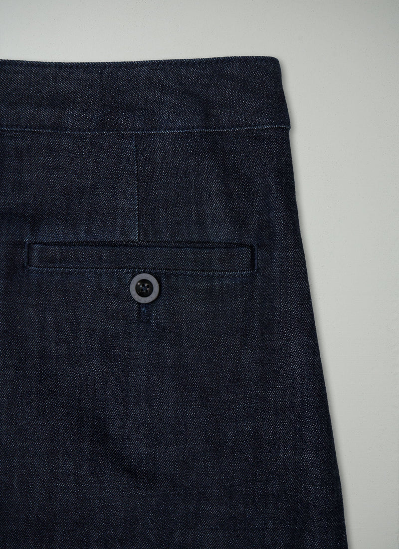 Reworn Denim Side Button Skirt Size 16 (314) | Indigo