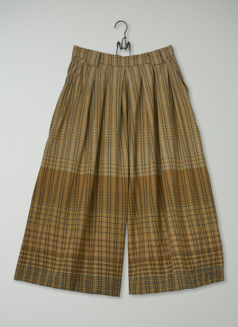 Reworn Check Culottes Size 6 (1457) | Camel