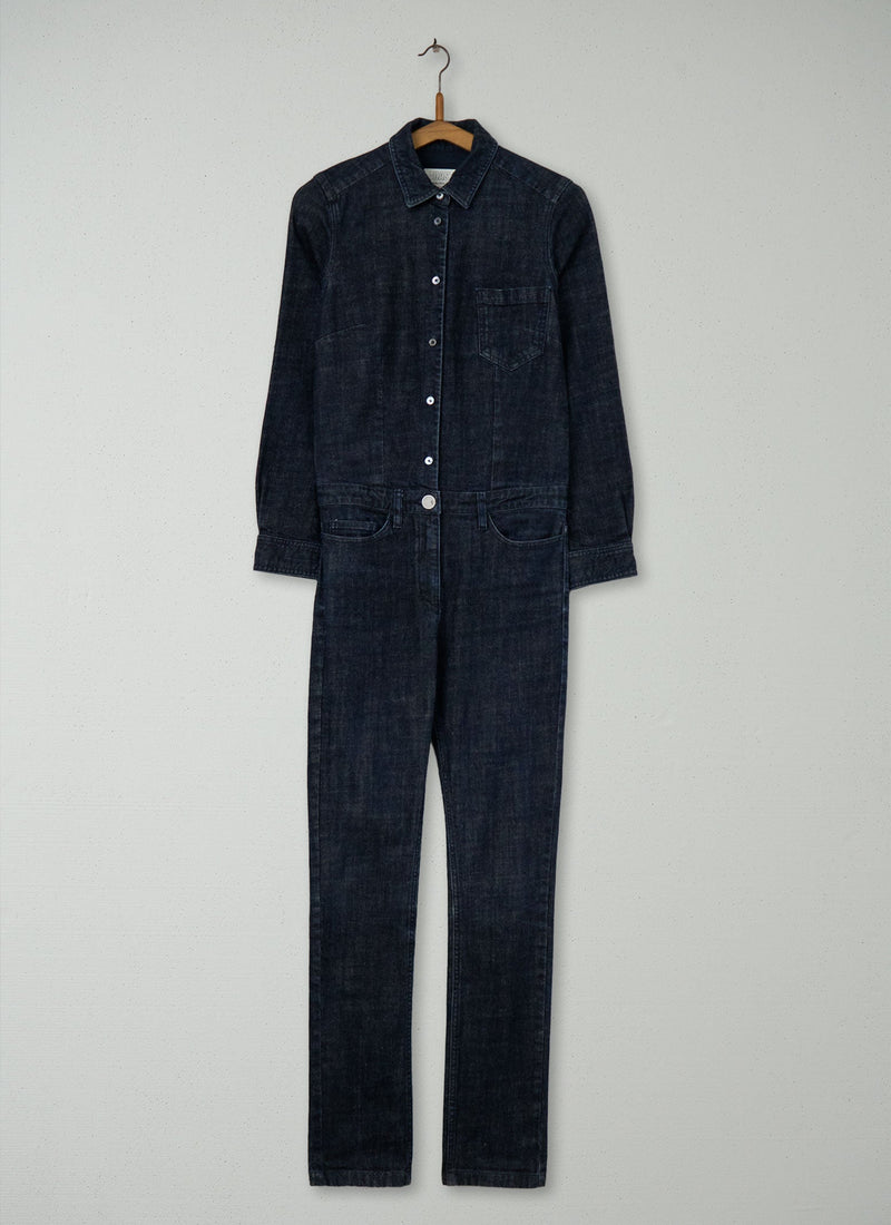 Reworn Denim Jumpsuit Size 6 (922) | Indigo