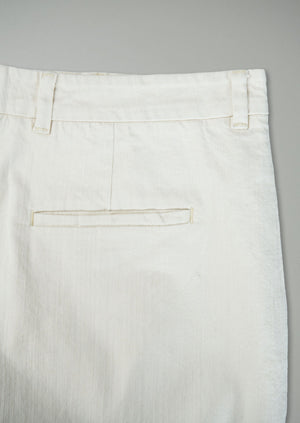 Reworn Pleat Front Pants Size 18 (290) | Ecru