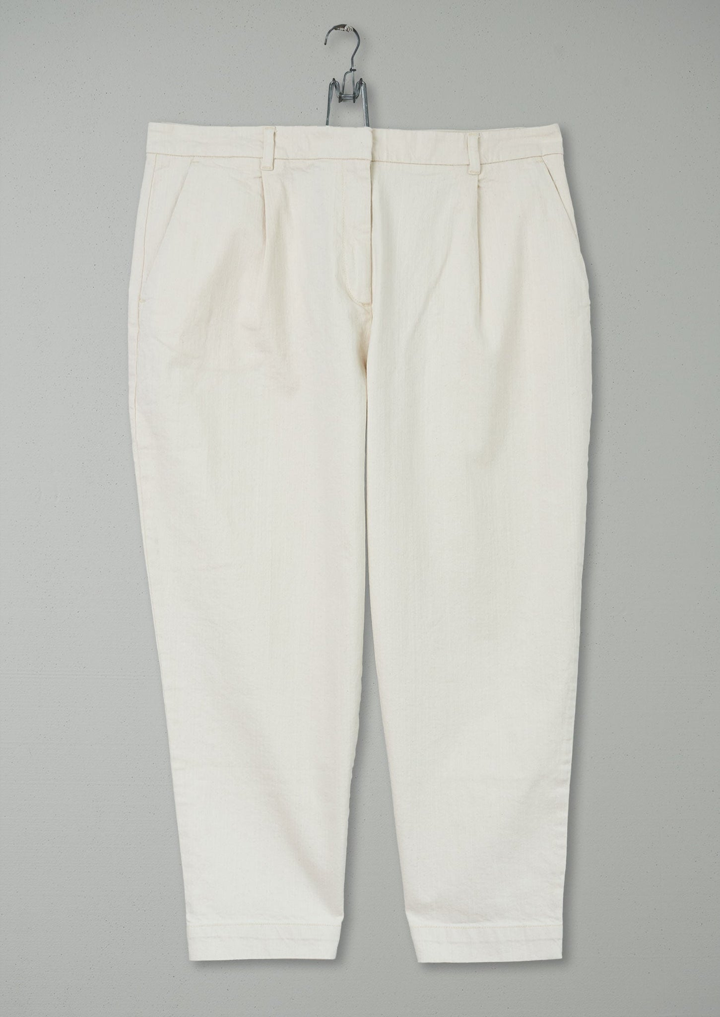 Reworn Pleat Front Pants Size 18 (290) | Ecru