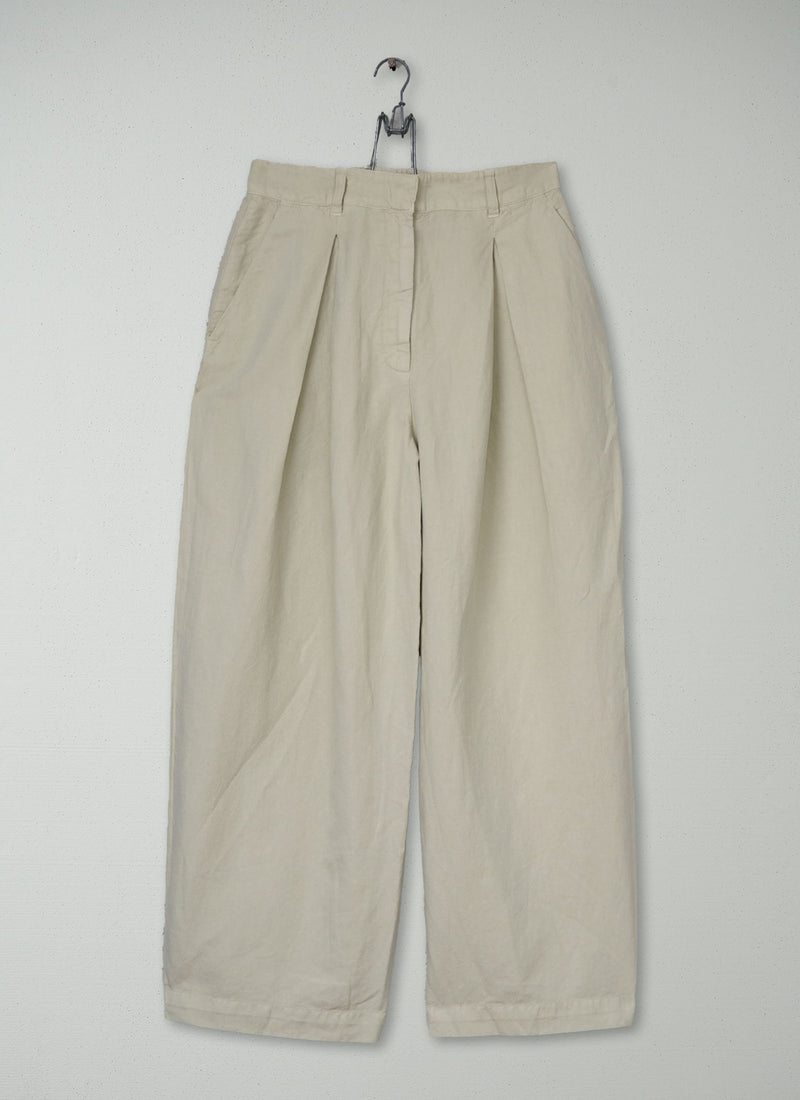Reworn Cotton Linen Pants Size 10 (1188) | Putty