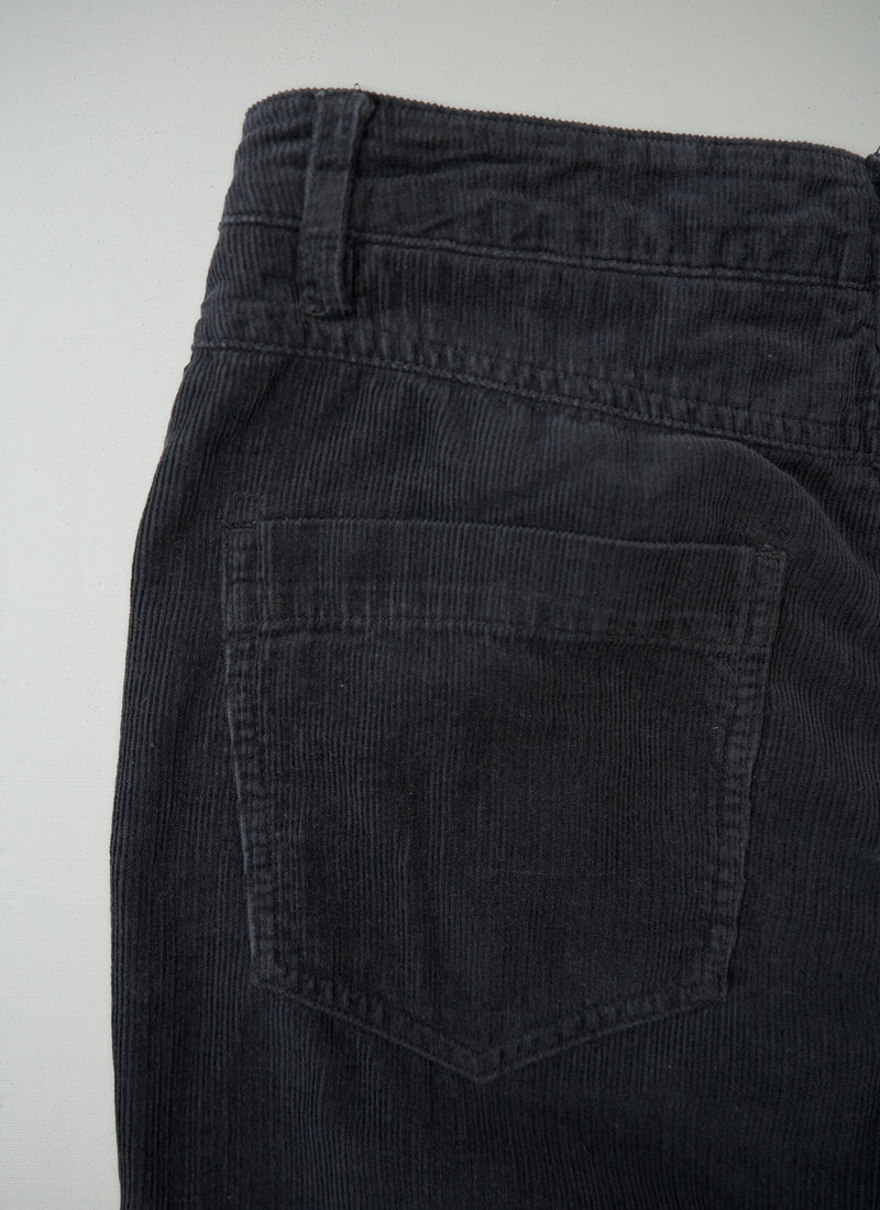 Reworn Slim Leg Cord Trousers Size 10 (1596) | Charcoal