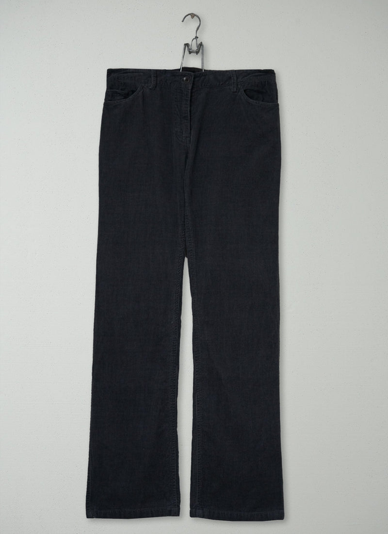 Reworn Slim Leg Cord Trousers Size 10 (1596) | Charcoal