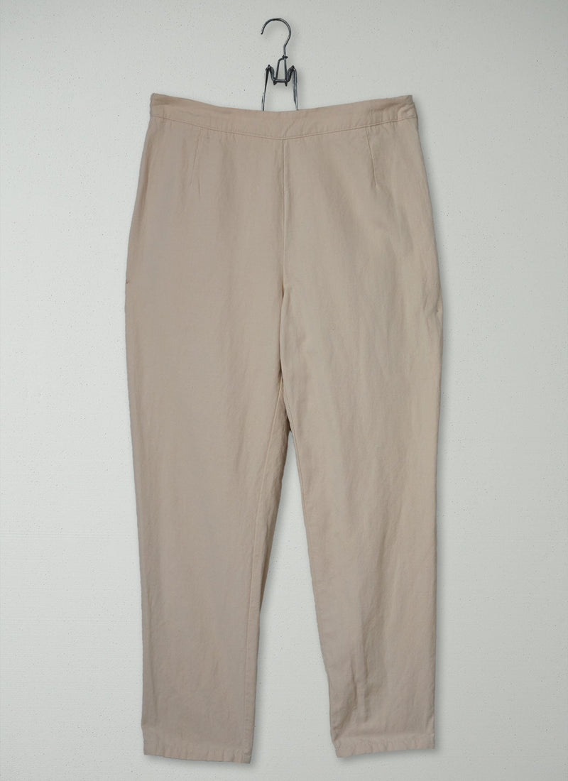 Reworn Cotton Linen Pants Size 10 (1473) | Parchment