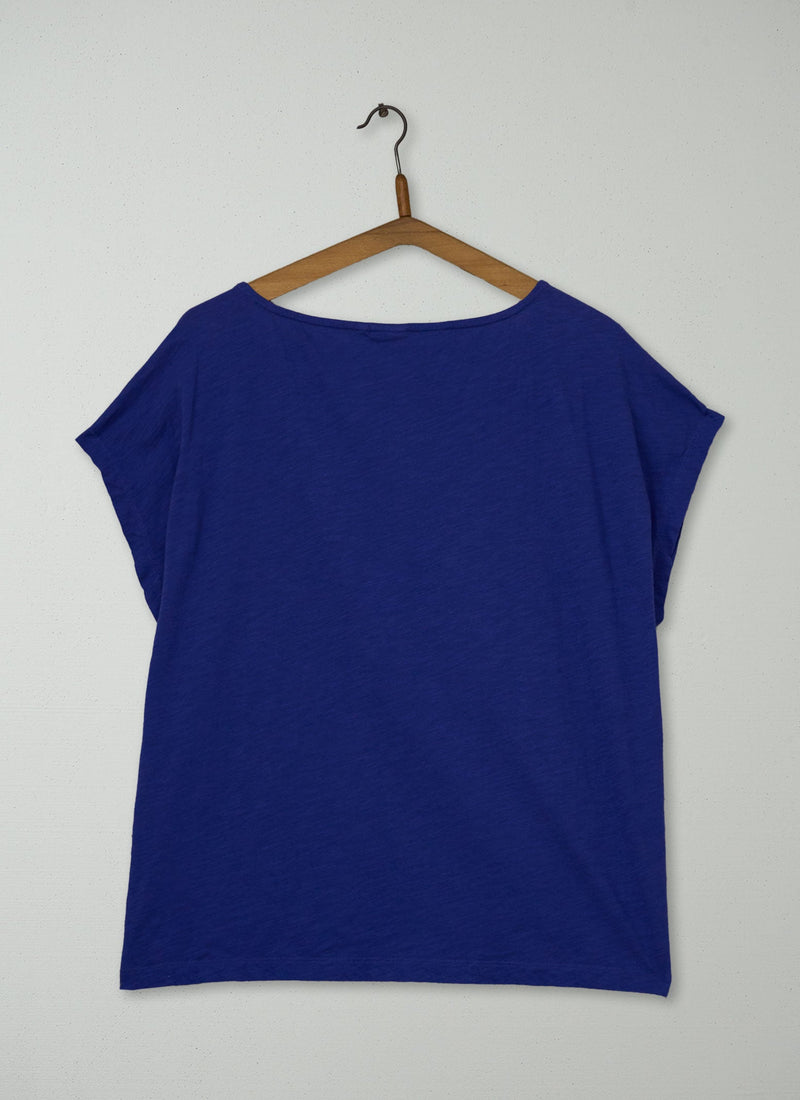 Reworn Cotton Grown On Sleeve Tee Size XL (180) | Bright Blue